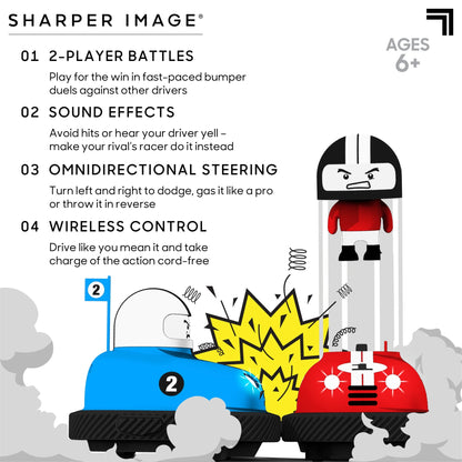 ® Toy RC Remote Control Ejecting Bumper Rivals with Includes Wireless Remote Control and Sound Effects, 6-Pieces, Red and Blue, Age 8+