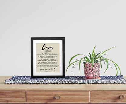 - 1 Corinthians 13, Love Is Patient Love Is Kind Christian Canvas Wall Art Farmhouse Wall Sign
