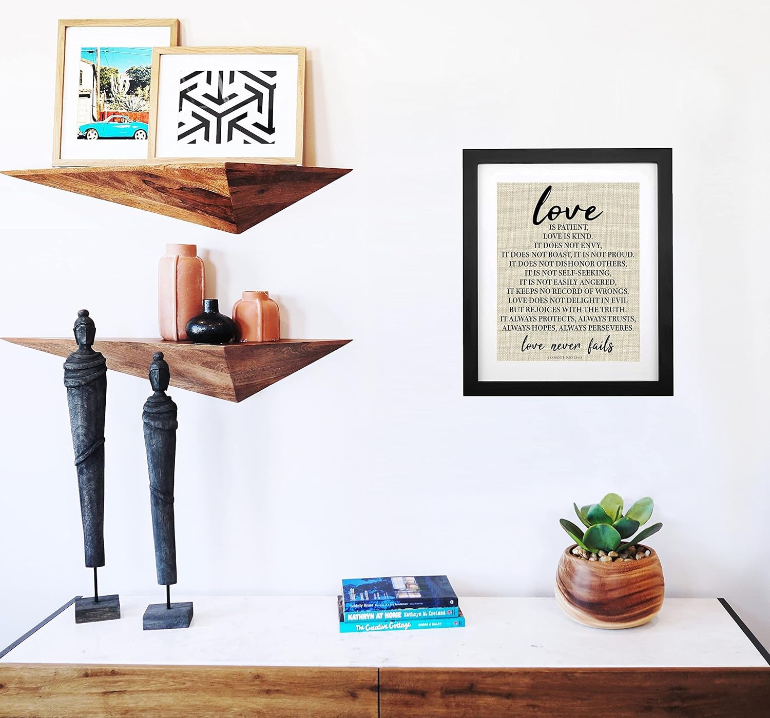 - 1 Corinthians 13, Love Is Patient Love Is Kind Christian Canvas Wall Art Farmhouse Wall Sign