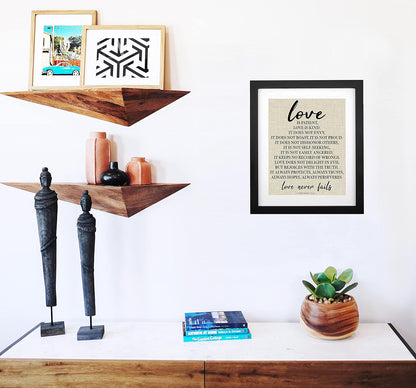 - 1 Corinthians 13, Love Is Patient Love Is Kind Christian Canvas Wall Art Farmhouse Wall Sign