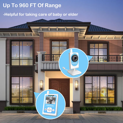 Baby Monitor- HB26 Video Baby Monitor with 2.4 Inch Screen, Night Vision, Temperature Sensor, VOX Mode, One-Way Talk