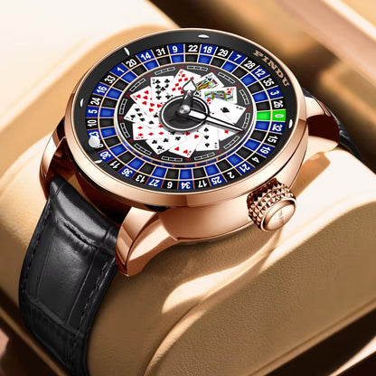 Roulette Series Watch Men'S Poker Fully Automatic Mechanical Watch Luminous Trendy Men'S Watch Large Dial Watch