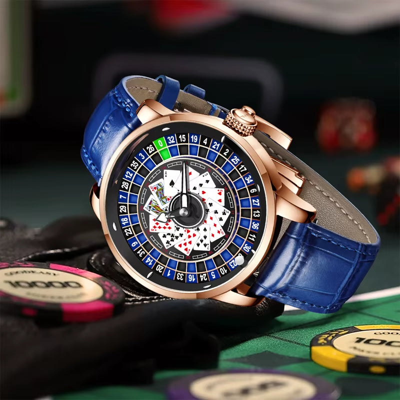 Roulette Series Watch Men'S Poker Fully Automatic Mechanical Watch Luminous Trendy Men'S Watch Large Dial Watch