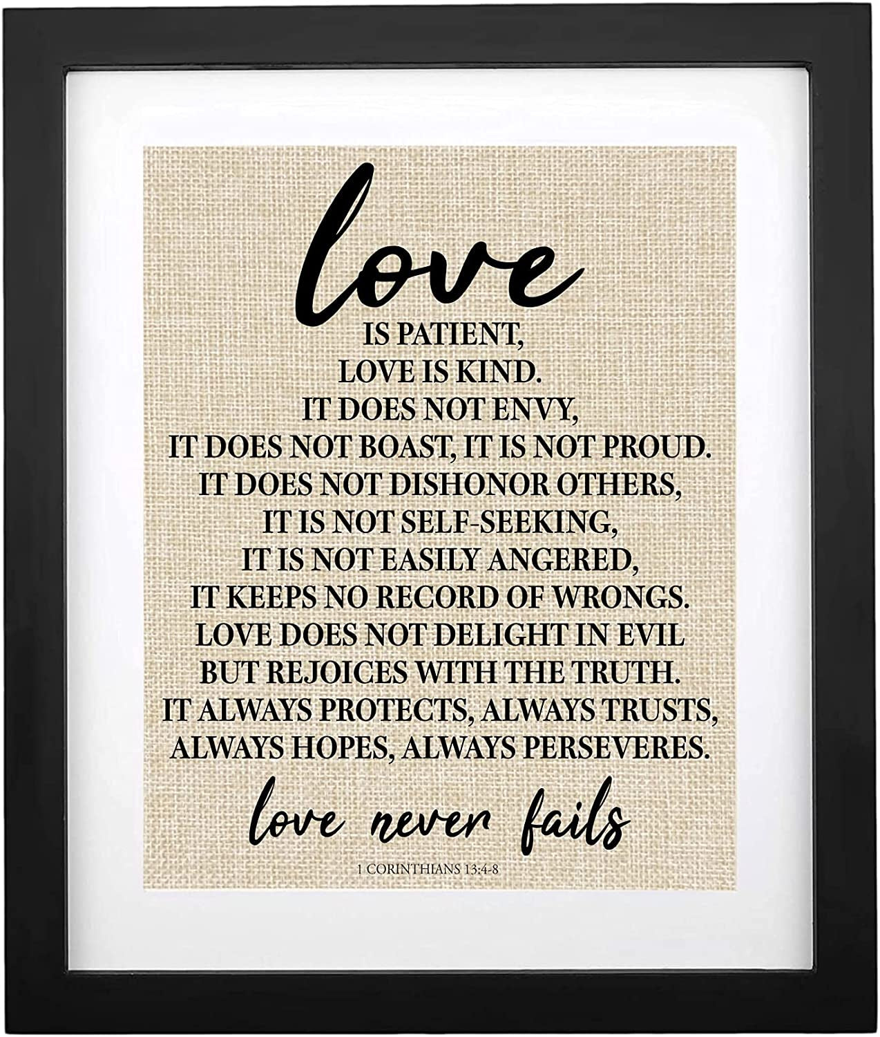 - 1 Corinthians 13, Love Is Patient Love Is Kind Christian Canvas Wall Art Farmhouse Wall Sign