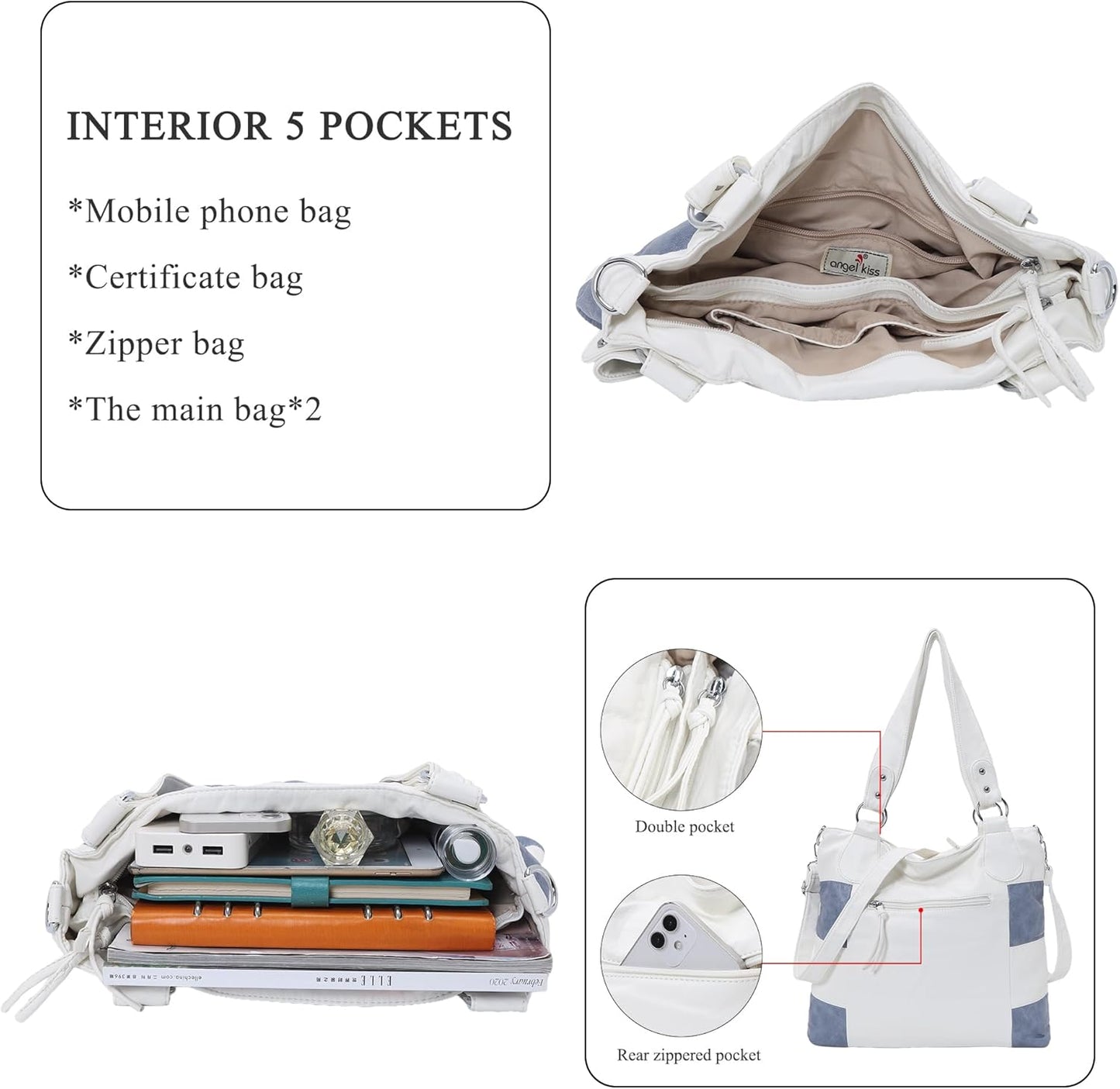 Hobo Purses for Women Multi-Color Striped Lattice Cross Body Shoulder Purse Bag Tote Handbag