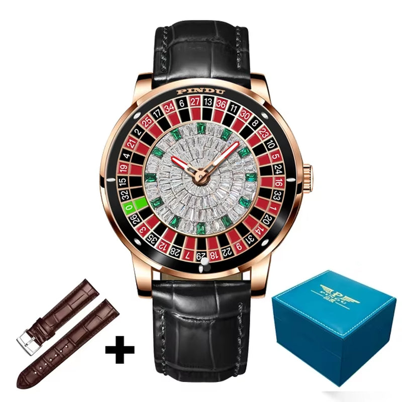 Roulette Series Watch Men'S Poker Fully Automatic Mechanical Watch Luminous Trendy Men'S Watch Large Dial Watch