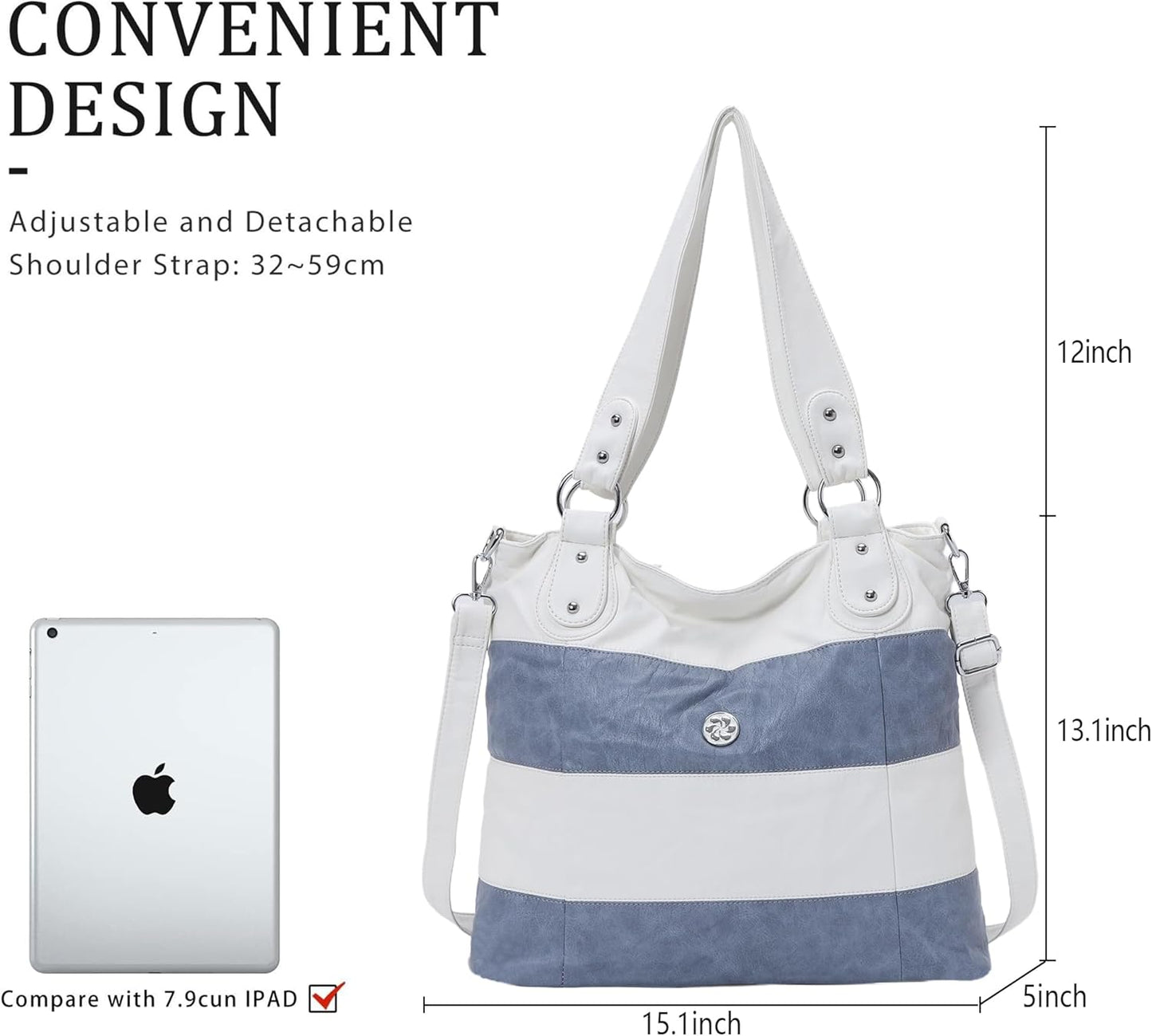 Hobo Purses for Women Multi-Color Striped Lattice Cross Body Shoulder Purse Bag Tote Handbag