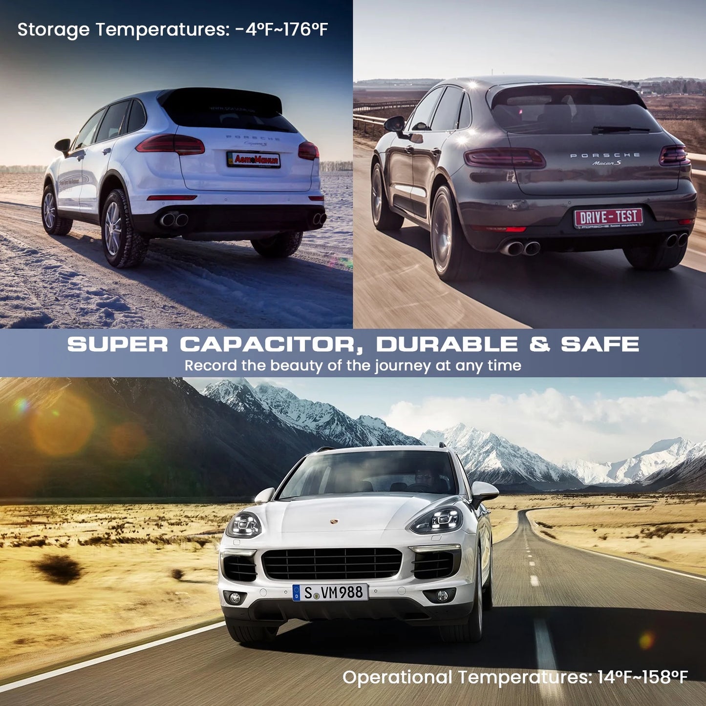 3 Channel Dash Cam Front and Rear, 4K/2.5K + 1080P Premium Car Camera for Cars with Wi-Fi GPS, Night Vision, 3.16" IPS Touchscreen, 24H Parking Mode, WDR, Type-C, 64GB SD Card Included