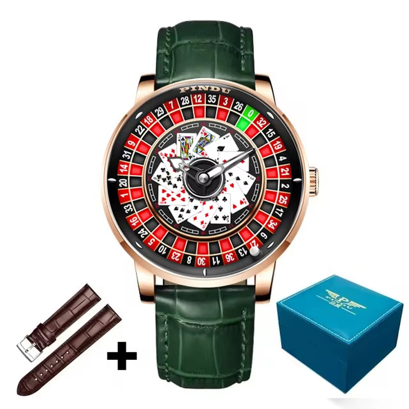 Roulette Series Watch Men'S Poker Fully Automatic Mechanical Watch Luminous Trendy Men'S Watch Large Dial Watch